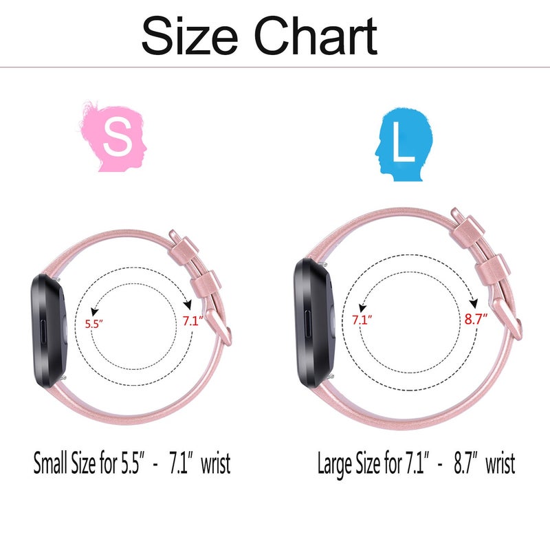AK Sports Bands Compatible for Fitbit Versa 2, Soft Elastomer Multi-colors Replacement Wristbands for Fitbit Smart Watch (Rose Gold, Small) - Image 4
